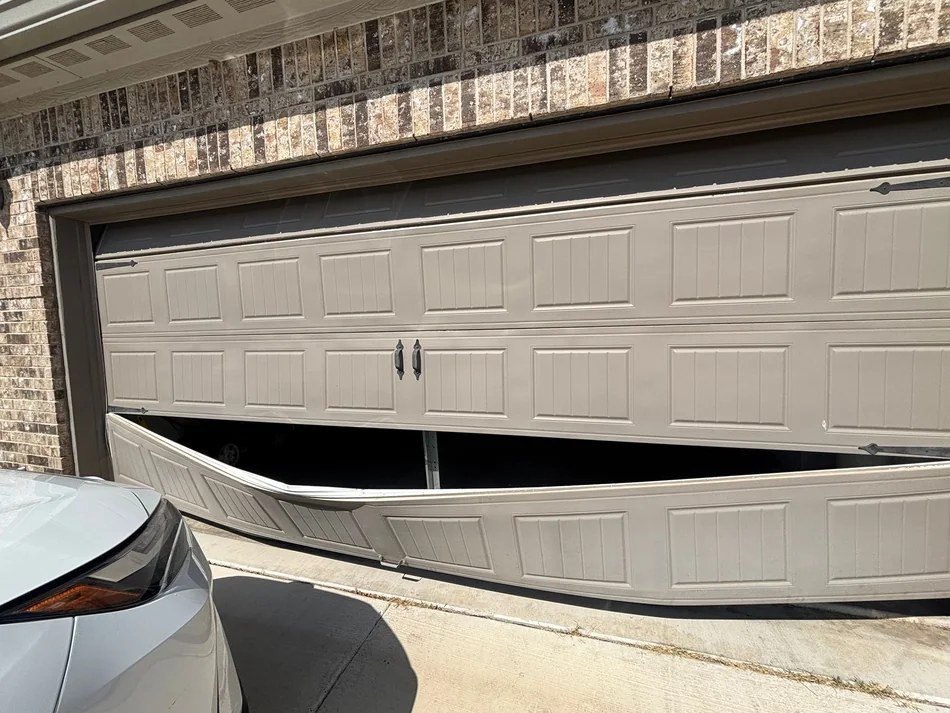 Damaged garage door