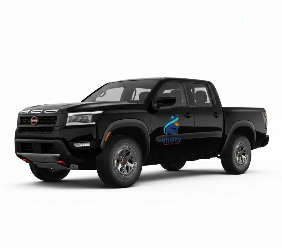 Black service truck branding