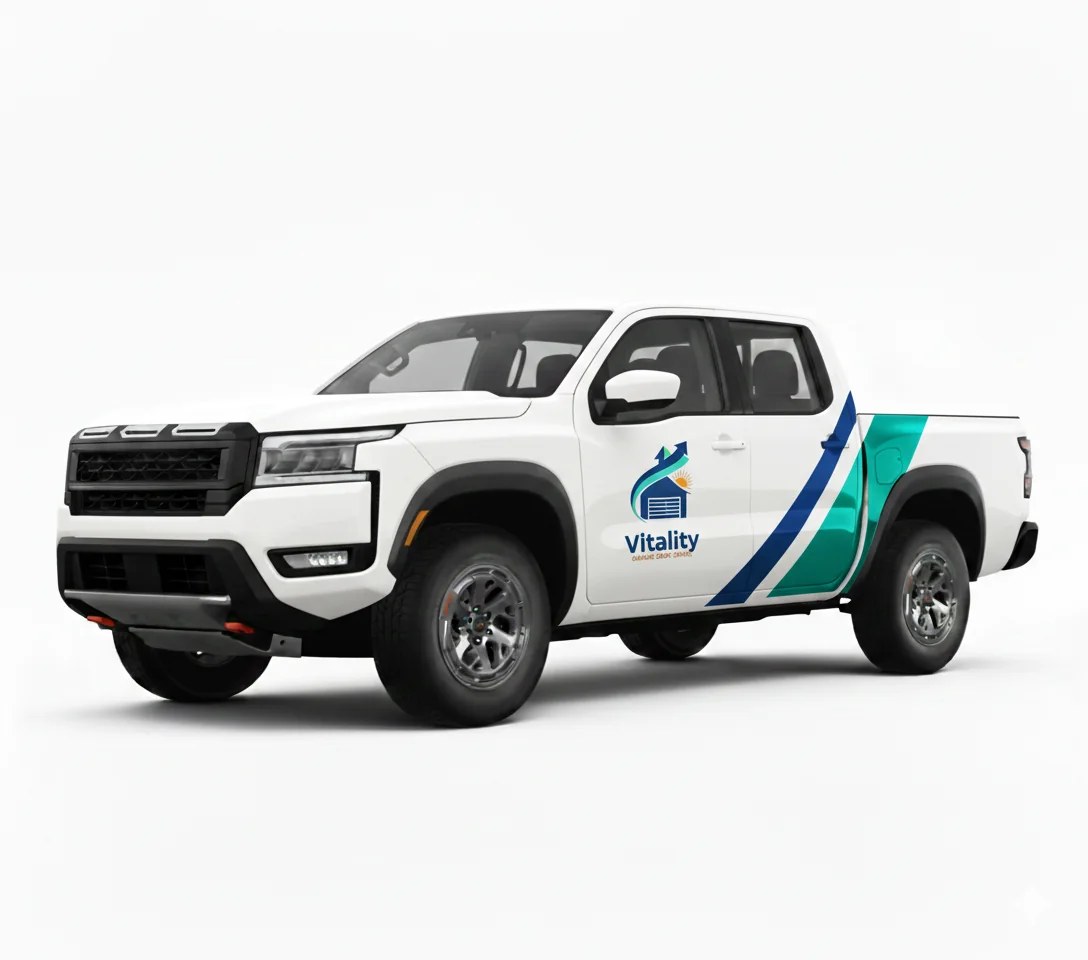 Vitality Garage Door Service truck branding